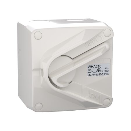 Weathershield
Switch
1-Gang, 2 Pole, 10AX, 250VAC, IP66 | Resistant Grey