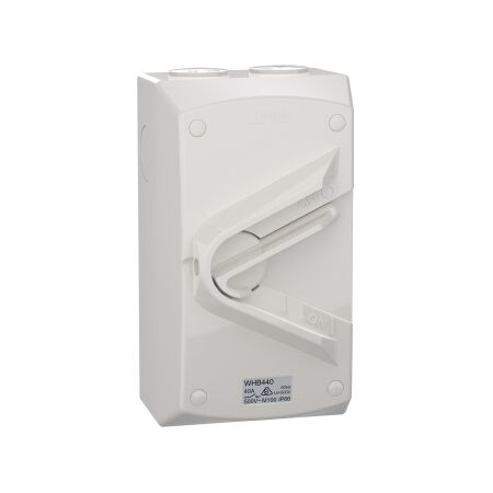 Weathershield
Switch
1-Gang, 4 Pole, 40A, 500VAC, IP66 | Resistant Grey