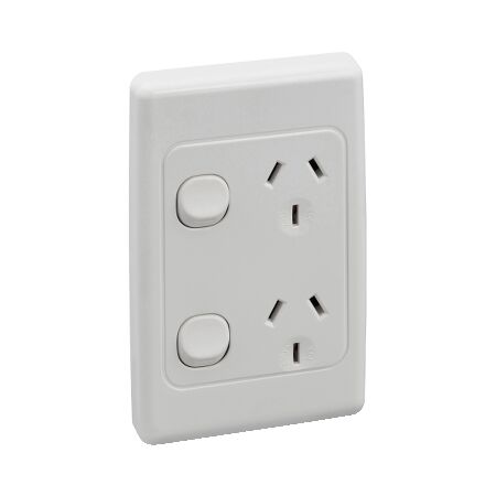 2000 Series
Twin Switch Socket Outlet
250V, 10A, Vertical, 2 Pole | White Electric