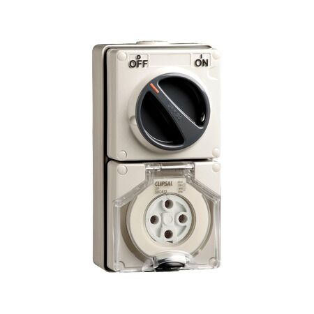 Clipsal - 56 Series, Switched Socket Outlet, 500V, 32A, 4 Round PIN, IP66, 3 Pole, 32A
Chemical Grey