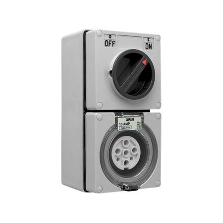 Clipsal - 56 Series, Switched Socket Outlet, 500V, 10A, 7 Round PIN, IP66, 3 Pole, Surface Mount
Grey