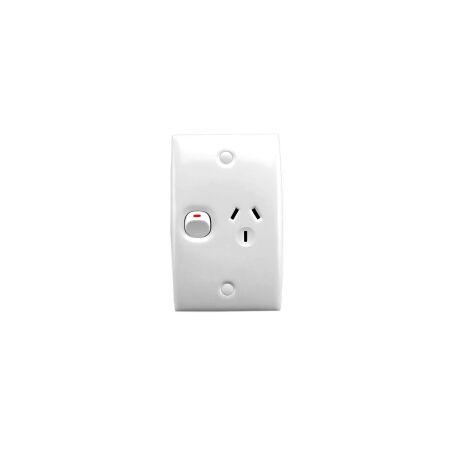 Standard Series, Single Switch Socket Outlet, 250V, 10A, Standard Size, Vertical, Safety Shutter
White Electric