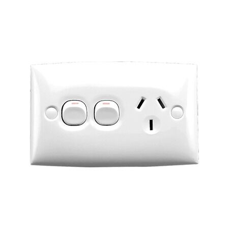Standard Series, Single Switch Socket Outlet 250V 10A, Standard Size, 2 Pole, Removable Ex Switch
White Electric