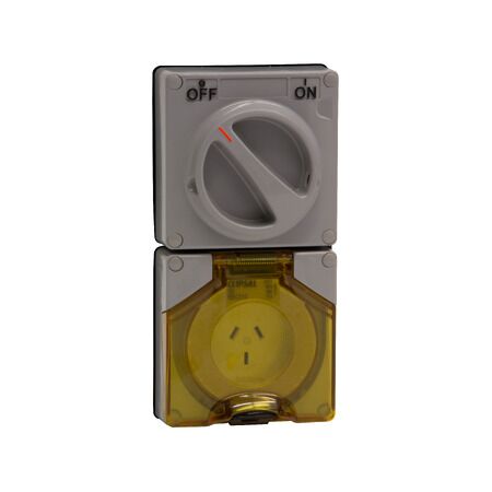 Clipsal - 56 Series, Switched Socket, Surface IP66 3 PIN 10A
Grey