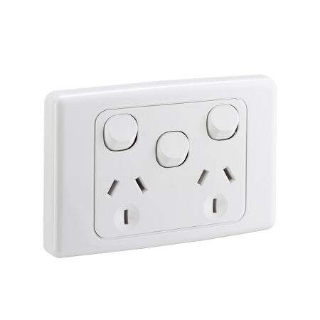 2000 Series
Twin Switch Socket Outlet
250V, 10A, Removable Extra Switch | White Electric