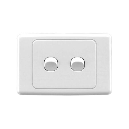 2000 Series
Flush Switch
2 Gang, 1 Pole, 250VAC, 10A, Standard, Horizontal | White Electric