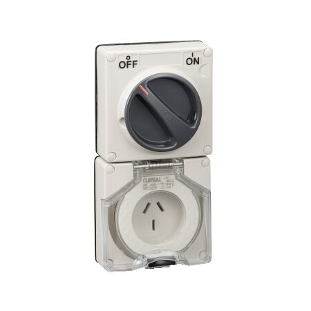 Clipsal - 56 Series, Switched Socket Outlet, 20A, 3 Pin, 1P, 250V, Less Enclosure
Grey