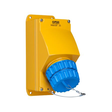 Metal Clad, Appliance Inlet, 2 Gang, 250V, 3 Round Pins, Cast Aluminium Material