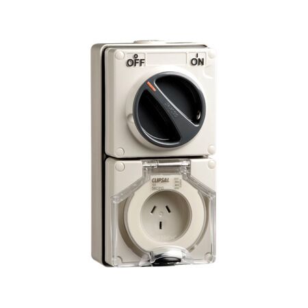 Clipsal - 56 Series, Switched Socket Outlet, 250V, 10A, 3 Flat Pin
Chemical Grey