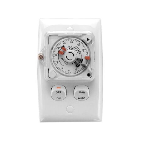 Standard Series, Timer Switch' 250V 15A, 24 Hour Timer
White Electric