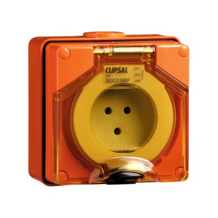 Clipsal - 56 Series, Surface Socket, IP66, 250V 10A - 3 Round Pins
Grey