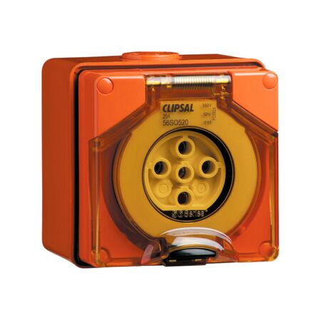 Clipsal - 56 Series, Surface Socket, IP66, 500V 20A - 5 Round Pins
Chemical Grey