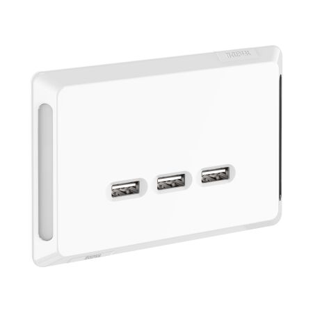 Pro Series, USB Charging Station, 3 Outlet Type A - Extra Vivid White