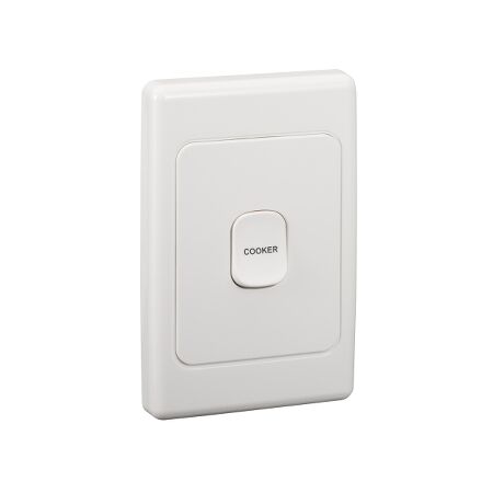 2000 Series, Switch Mechanism, 250V 32A Double Pole Vertical Marked COOKER - White Electric