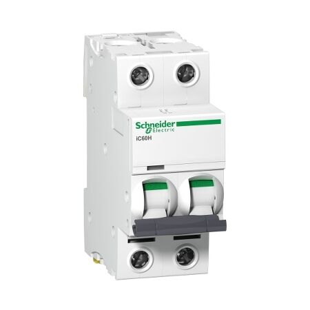 Acti9, Miniature circuit breaker (MCB), iC60H Disbo, 2P, 20A, D curve, 10000A (IEC/EN 60898-1), 15kA (IEC/EN 60947-2)