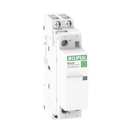 MAX9, Contactor, 2 NO, 25A, Ue=240VAC, Uc=24VAC, 1 Module