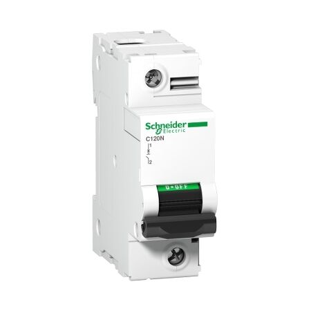 Acti9, Miniature circuit breaker (MCB), C120N, 1P, 63A, C curve, 10000A (IEC/EN 60898-1), 10kA (IEC/EN 60947-2)