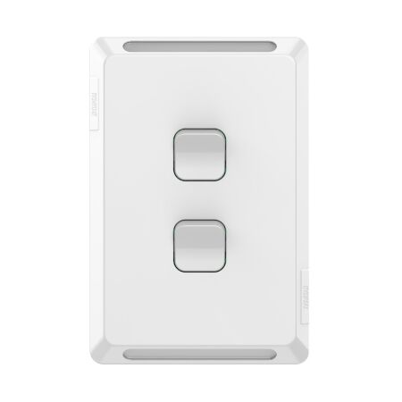 Pro Series, Gridplate and Skin, 2 Gang, Vertical/Horizontal Mount - Extra Vivid White