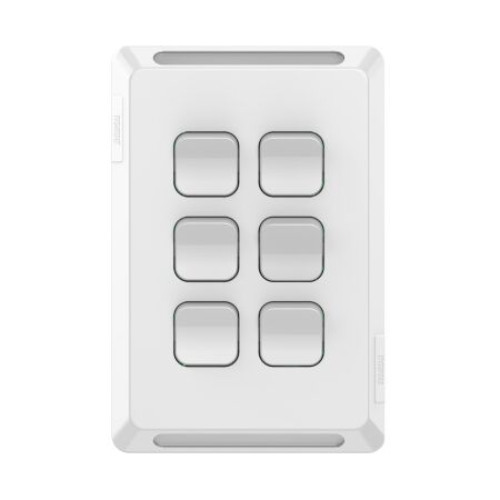 Pro Series, Gridplate and Skin, 6 Gang, Vertical/Horizontal Mount - Extra Vivid White