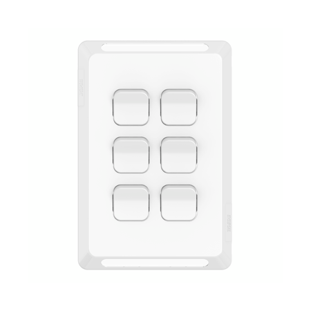 Pro Series, Switch Plate Skin, 6 Gang, Horizontal/Vertical Mount, Clip-On - Extra Vivid White