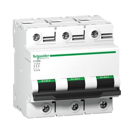 Acti9, Miniature circuit breaker (MCB), C120N, 3P, 80A, C curve, 10000A (IEC/EN 60898-1), 10kA (IEC/EN 60947-2)