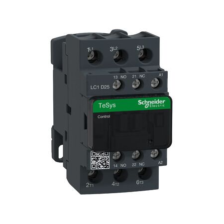 TeSys D, Contactor, 3P(3 NO), AC-3/AC-3e, 0 to 440V, 25A, 42VAC 50/60Hz coil