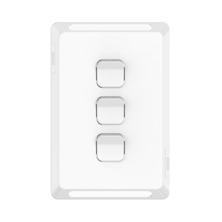 Pro Series, Switch Plate Skin, 3 Gang, Horizontal/Vertical Mount, Clip-On - Extra Vivid White