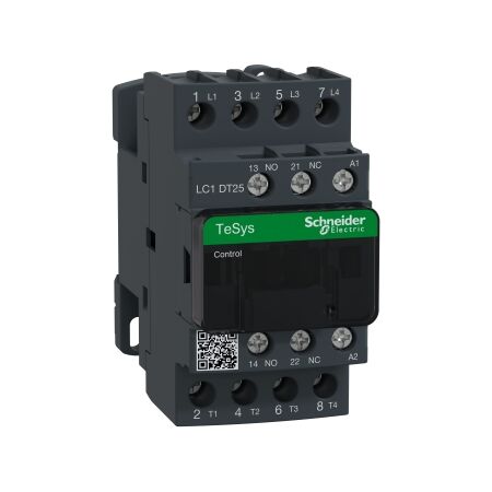 TeSys D, Contactor, TeSys Deca, 4P(4 NO), AC-1, 0 to 440V, 25A, 240VAC 50/60Hz coil