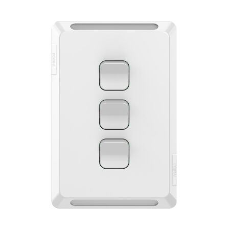 Pro Series, Gridplate and Skin, 3 Gang, Vertical/Horizontal Mount - Extra Vivid White