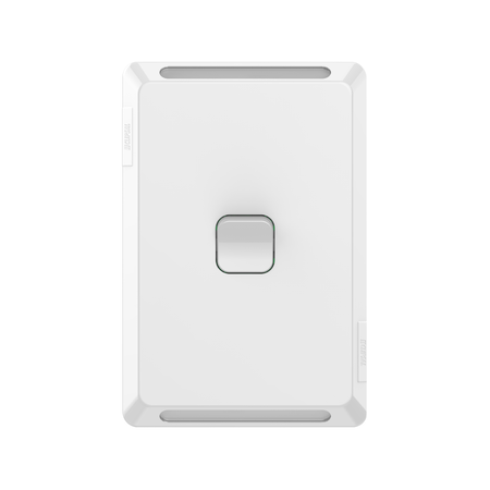 Pro Series, Flush Switch, Vertical Mount, 1 Gang, 1-Way/2-Way, 230/240V 20A, /16AX - Extra Vivid White