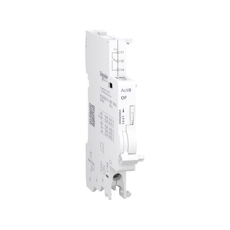Acti9, Auxiliary contact, OF, 1 C/O, 100mA to 6A, 24VAC to 415VAC, 24VDC to 130VDC, bottom connection