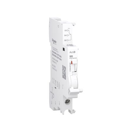 Acti9, Auxiliary contact, SD, 1 C/O, 2mA to 100mA, 24VAC to 250VAC, 24VDC to 220VDC, bottom connection