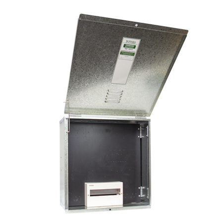 NSW Meter Box 316 Stainless Steel 600x600x250 Include Lume, Pre Drilled Switch Panel