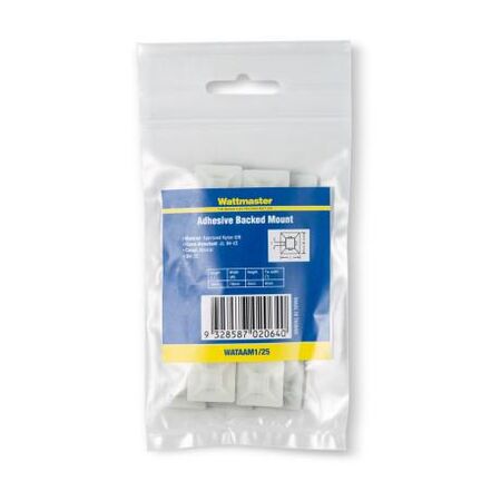Cable Tie Adhesive Mount 28mm Square Takes 5mm Cable Ties Natural 25Pack