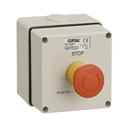 Clipsal - 56 Series, push-button Control Station, 3A, Latching - Grey