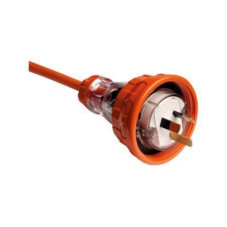 Clipsal - 56 Series, Plug Top, Straight, 3 Flat PIN, 10A, 250V, IP66 - Electric Orange