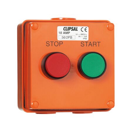 Clipsal - 56 Series, push-button Control Station, 10A, Start/Stop - Resistant Orange