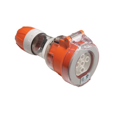 Clipsal - 56 Series, Cord Extension Socket, 5 Round PIN, 500V, 20A - Electric Orange