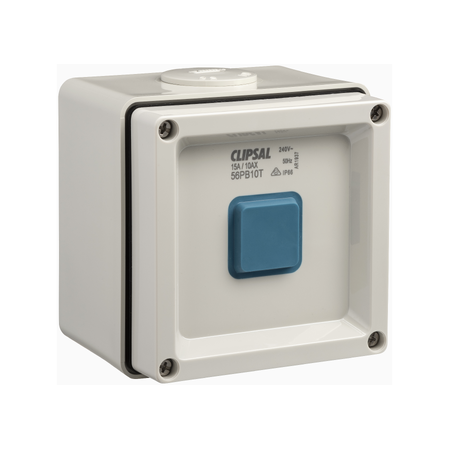 Clipsal - 56 Series, push-button BLE Time Delay Switch, 10AX, 15A, 240V - Grey