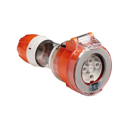 Clipsal - 56 Series, Cord Extension Socket, 4 Round PIN, 500V, 10A - Electric Orange