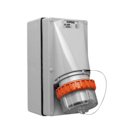 Clipsal - 56 Series, Appliance Inlet, 5 Round PIN, 50A, 500V, IP66 - Grey