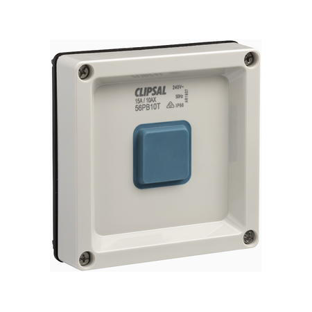 Clipsal - 56 Series, push-button BLE Time Delay Switch, 10AX, 15A, 240V, Less Enclosure - Grey