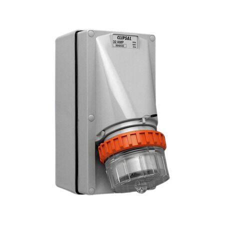 Clipsal - 56 Series, Appliance Inlet, 4 Round PIN, 32A, 500V, IP66 - Grey