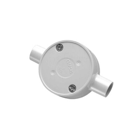Clipsal - Cable Management, Junction Box, Standard, 16mm I.D, 2 Way Through Entry - Grey