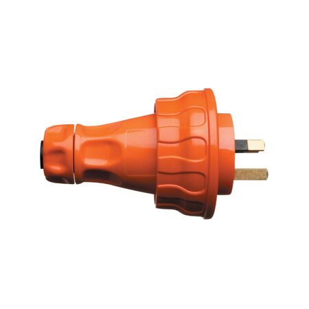 Clipsal - 56 Series, Plug Top, Straight, 3 Flat PIN, 10A, 250V, IP66 - Resistant Orange