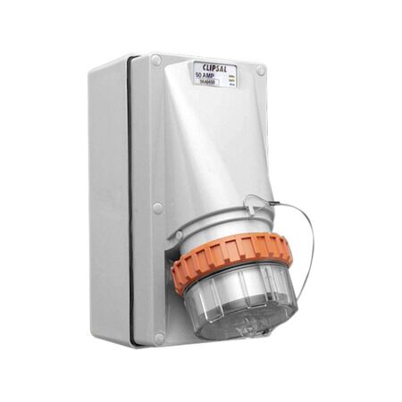 Clipsal - 56 Series, Appliance Inlet, 4 Round PIN, 50A, 500V, IP66 - Grey