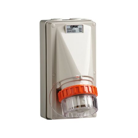 Clipsal - 56 Series, Appliance Inlet, 5 Round PIN, 20A, 500V, IP66 - Grey