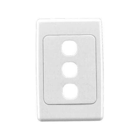2000 Series, Flush Surround and Grid Plate, 3 Gang, Vertical/Horizontal Mount, Standard Size - White Electric