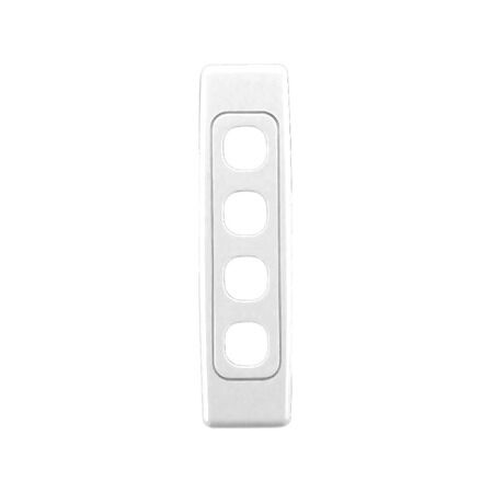 2000 Series, Flush Surround and Grid Plate, 4 Gang, Architrave - White Electric