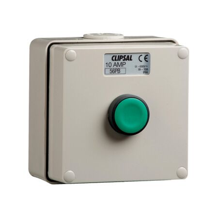 Clipsal - 56 Series, push-button Control Station, IP66, 250V 3A - Start control station - Grey